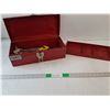 Image 1 : Red Small Toolbox With Miscellaneous Contents Inside