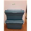 Image 1 : **(2) Rubbermaid Storage Containers With Lids, 32x19x16" - Cannot Ship