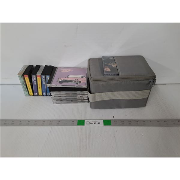 CD Lot - CD Carrying Case, Misc CD's, Mini Cassete Tapes