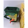 Image 2 : Grass Spreader Turf Maker, Milk Crate of Paint Hardware and Tools