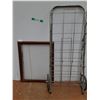 Image 1 : Wood Picture Frame 20" x 16" and Folding Basket Trolley Hand Truck, Cannot Ship
