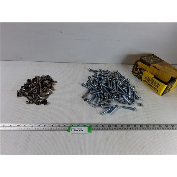 Lot of Many Screws 2″ Thread Length With Square Nuts, Misc Screws