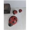 Image 2 : Old Pal 13x6″ Plastic Box, (3) Stone Ladybugs up to 8″