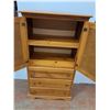Image 2 : * Pine Wooden Armoire - 30" x 18" x 55.5" - CANNOT SHIP - Some Wear