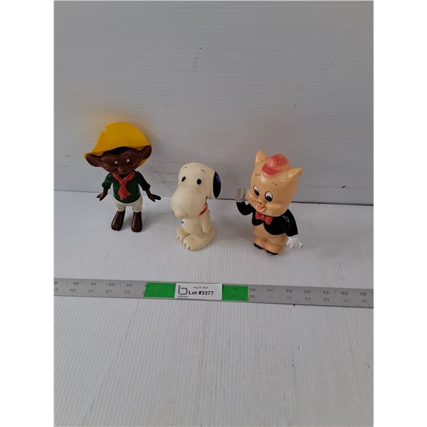 Speedy Gonzalez, Snoopy, Porky Pig Figures
