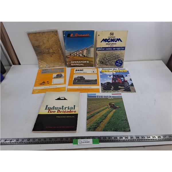 (8) Agricultural Machinery Manuals, Brandt, Ford New Holland, Pami, Misc