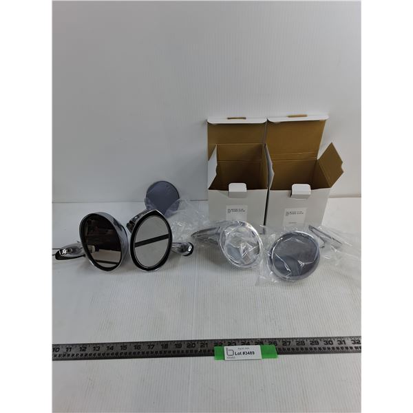 (5) Vehicle Mirrors, (2) NIB Ford 65–66 Mustang Mirrors, (2) Mopar, Dodge, Plymouth Mirrors