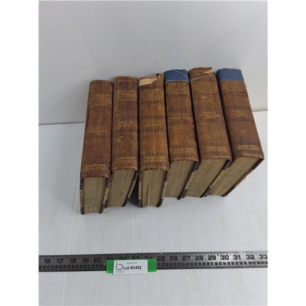 (6) Antique Volumes of the New Practical Reference Libary Books