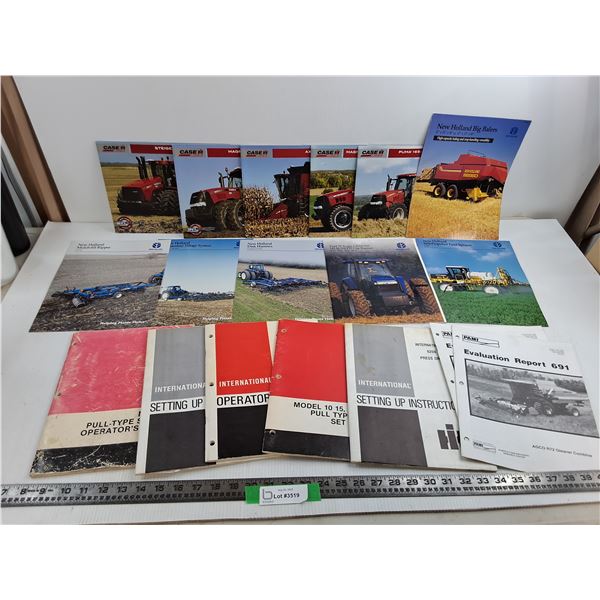 (18) Various Farming Equipment Manuals, New Haolland, Case Agriculture, Pami, Misc