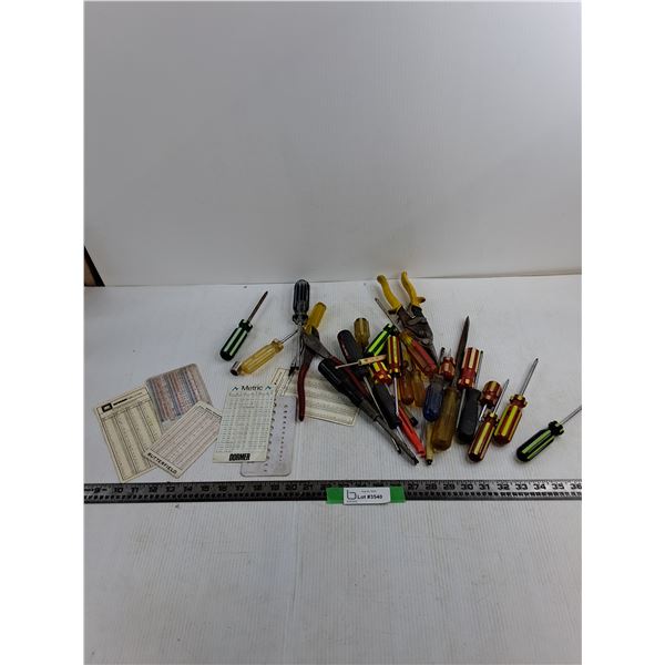 Lot of Various Screwdrivers, (5) Equivalents Guides, Misc