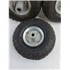 Image 2 : (3) Wheelbarrow Tires 4.10/3.50–4 5″ Rims