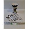Image 1 : Nippon Nishiki Ceramic Vase, Oneida Silver-Plated Cutlery