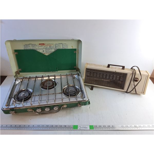 Vintage Coleman Propane Camp Stove and Superior Fan Forced Heater - As Is -  PICK UP