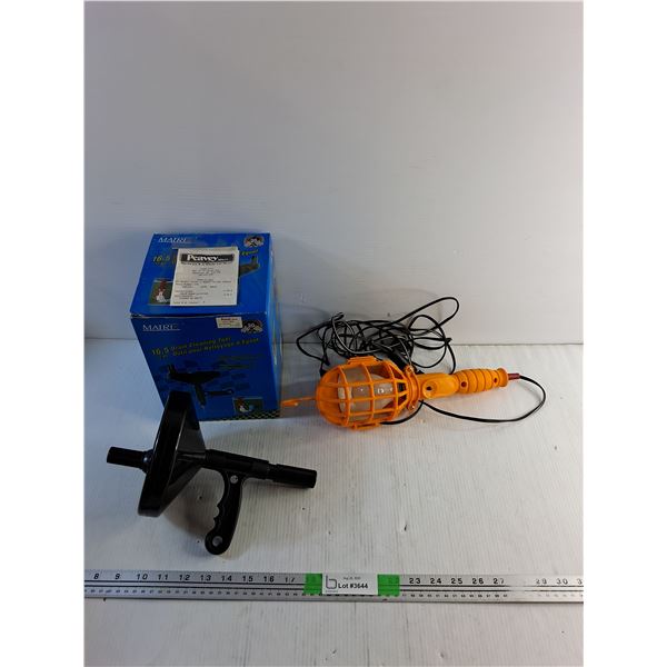 Automotive Trouble Light and 16.5ft Drain Cleaning Tool - As Is
