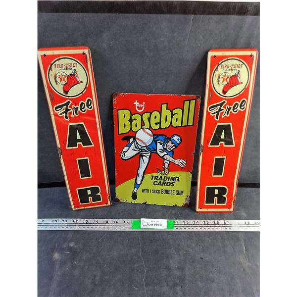 Free Air & Topps Baseball Metal Wall Signs 12" x 8"