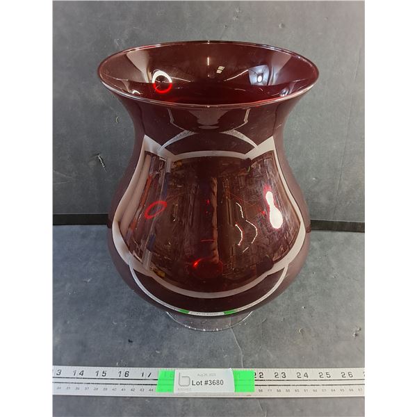 Ruby Glass Vase 12"