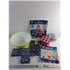 Image 1 : 13" Plastic Bowl, Table Cover, Napkins, Swirl Decorations & Table Decorating Kit
