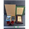 Image 1 : Photo Frames 14" x 11", Wall Key Box, Framed Wall Decor, (2) Ruby Glass Tea Candle Holders