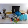 Image 1 : Measuring Cups, Potato Masher, Tupperware Bowls, Ice Trays, Spaghetti Storage Can, Misc