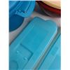 Image 8 : Measuring Cups, Potato Masher, Tupperware Bowls, Ice Trays, Spaghetti Storage Can, Misc
