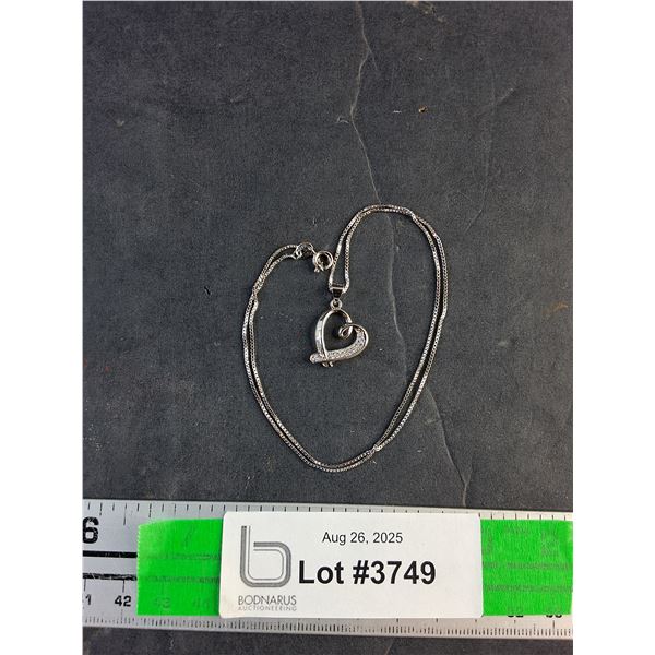 Silver Necklace with Heart Pendant - Authenticity Not Guaranteed