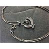 Image 3 : Silver Necklace with Heart Pendant - Authenticity Not Guaranteed