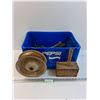 Image 1 : Pepsi Crate w/Wood Butter Mold, 9" Small Tire Rim, Various Bolts, Misc - CANNOT SHIP
