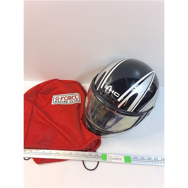 Motor Sports Helmet Large Mens With Box and Bag