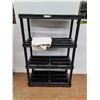 Image 1 : *Plastic 4 Level Shelf 35.5"x 17.5" x 55.5" & Roll of Fabric, Cannot Ship