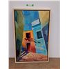 Image 1 : *Acrylic Streetview Painting with Wood Frame 25" x 38", Cannot Ship