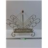 Image 1 : MCM Metal Butterfly Pattern Style Magazine Rack - 16" x 16.5" x 9"