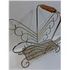 Image 2 : MCM Metal Butterfly Pattern Style Magazine Rack - 16" x 16.5" x 9"