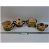 Image 1 : (4) Tea House Themed Set - Made in Japan, Creamer, Pot, Sugar Bowl, Misc