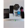 Image 1 : Lenovo Tablet, Dialn Phone, Pink Baton, Digital Charger, Glass Pipe, Empty Tin Can, AS IS