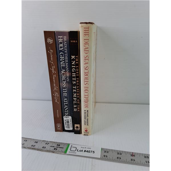 Lot of (4) History Books - Mystery of the Holy Grail, Treasures of the Templar, Dead Sea Scrolls