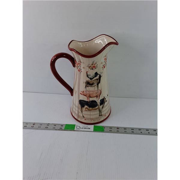 Large Decorative Pitcher 12" x 8" x 6"