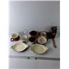 Image 1 : (6) Cups, Emalia Olkusz, Riess, (2) 9″ Trays, Misc