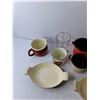 Image 3 : (6) Cups, Emalia Olkusz, Riess, (2) 9″ Trays, Misc