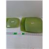 Image 1 : (4)Glass Leaf Print Italian Plates