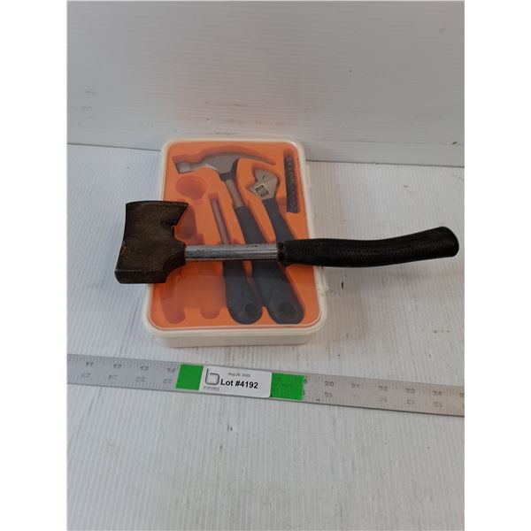 Utility Tool Convenience Container With Hatchet
