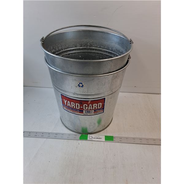 (2) Galvanized Steel Canadian Buckets 13 Quart
