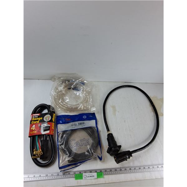 50 Amp Range Cord, Clear PVC Pipe, Split Flex Cord, Battery Cable - As Is