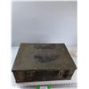 Image 1 : Metal Box 20.5'' x 14'' x 8'', (4) Plastic wheels, Wire Connectors, Misc - As IS