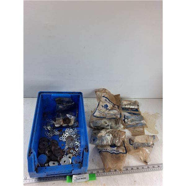 Assorted Washers, Plastic Bin - As Is
