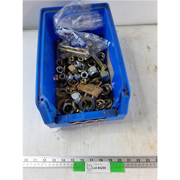Plastic Bin, Assorted Nuts And Washers - As Is