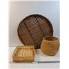 Image 1 : (3) Woven Baskets - Assorted - PICK UP