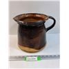 Image 1 : Brown Glazed Pottery Pitcher - 9" x 11"
