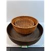 Image 1 : (3) Woven Baskets: 24" & 18" & 13" Diameter - PICK UP