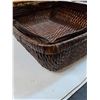 Image 2 : (2) Woven Baskets: 13" Diameter & 19" x14"