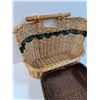 Image 3 : (2) Woven Baskets: 13" Diameter & 19" x14"